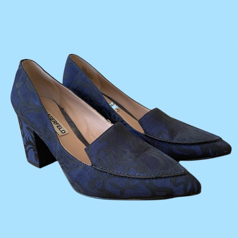 Karl Lagerfeld Paris tapestry heel